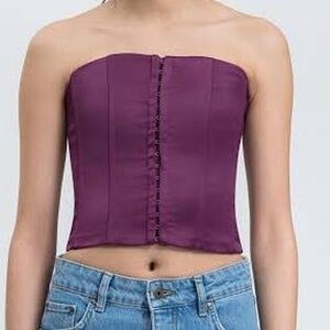 Danielle Guizio Satin Plum Corset